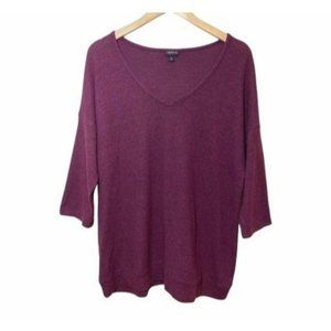 Torrid Tunic Top Size 14/16 Purple Round Neck Long Sleeve Stretch Light Weight